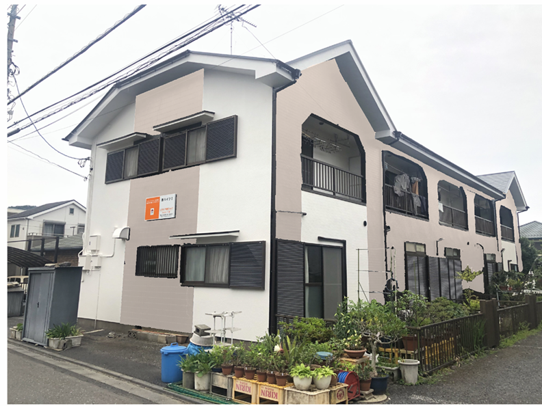 ピンクベージュで塗装したイメージ