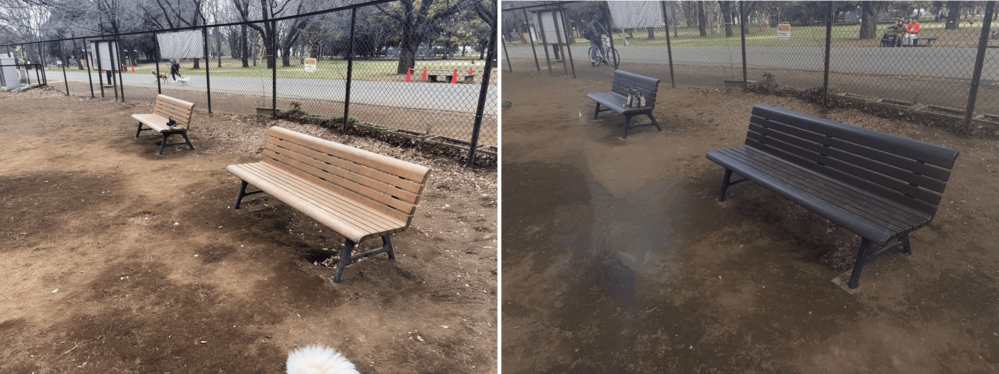 青梅市内 公園ベンチの塗装工事